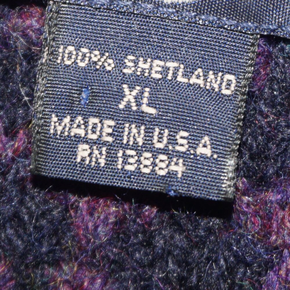 Vintage 90s Oversized Shetland Wool Boyfriend Sweater XL - Picture 3 of 6